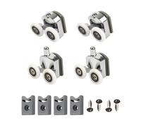 4 ruote per porta doccia, ruote per porte in vetro, ruote regolabili in altezza, doppie ruote superiori superiori doppie in vetro, adatte per tutti i tipi di bagni (25 mm)