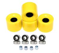 4 ruote per skateboard da 60 x 45 mm, 78 A, con cuscinetti ABEC9 e distanziatori, per longboard, strada e skateboard (giallo)