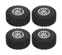 4 Ruote RC e Pneumatici in Lega di Alluminio Adatto per 1/18 TRX4M Telecomando Auto (Argento)