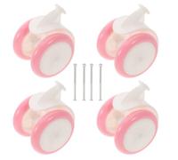 4 Ruote Ricambio Girello Ragazzo Ragazza in Plastica e Gomma Rosa | Compatibilità, Installazione Semplice, Rotelle Resistenti Scorrimento Fluido e Buona Capacità di Carico