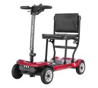 4 Ruote Scooter Disabili Nuovo Mobile Elettrico Per Anziani Di Piccole Pieghevole E Leggero Leggero, A 4 Ruote, Durata Batteria Fino A 20 Km, Sedile Comodo Red,13.2A