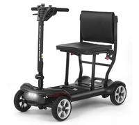 4 Ruote Scooter Disabili Nuovo Mobile Elettrico Per Anziani Di Piccole Pieghevole E Leggero Leggero, A 4 Ruote, Durata Batteria Fino A 20 Km, Sedile Comodo Black,6.6A