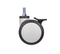 4 ruote universali doppie in PU da pollici con cuscinetti M12x25, stelo filettato, girevoli, silenziose, for uso medico, freno