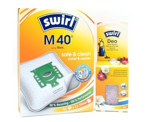 4 Sacchetti aspirapolvere + perle deodoranti compatibile con Miele Exklusiv-Edition - S5, Extender, Fit for Holiday | compatibile con Swirl M40 - M 40 | sacchetti, deodoranti, accessori, ricambi
