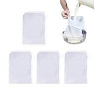 4 sacchetti filtro in nylon, sacchetti per latte di noci, filtro a maglia fine, sacchetto filtro con coulisse, riutilizzabili, adatti per latte di soia, succhi di frutta, caffè, cereali, tè, vino (20