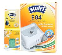 4 Sacchetti per aspirapolvere + Perline deodoranti Compatibile con Progress D 611... 699 - Diamant | Compatibile con Swirl E84 - E 84 | 4 Borse, Deodorante per Ambienti, Accessori