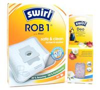 4 Sacchetti per aspirapolvere + Perline deodoranti Compatibile con Roomba 115 Combo Roboter + AutoEmpty Dock | Compatibile con Swirl ROB1 - ROB 1 | 4 Borse, Deodorante per ambienti, Accessori