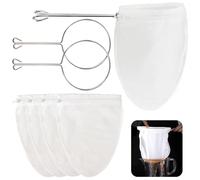 4 sacchetti per latte di noci, lavabili, in nylon, con supporto, riutilizzabili, per formaggio, bacche, latte di noci, zuppe, succhi