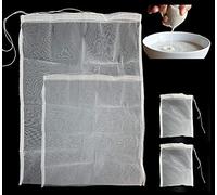 4 sacchetti per latte vegetale, 60 x 45 cm, in stamina, filtranti in tessuto di nylon, borsa per birra per lavare il riso, marrone Quinoa, colino alimentare, formaggio, vino, latte di noce, succo