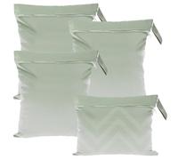 4 sacchetti per pannolini, impermeabili, per l'asilo, grande borsa per pannolini, riutilizzabili, con chiusura lampo, per bambini, viaggi, in viaggio (blu cielo + verde erba, viola + rosa), verde