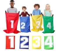 4 sacchi a pelo per bambini, 51,5 x 71,5 cm, set da gioco per attività all'aperto, per bambini, feste di compleanno, feste di famiglia, 4 pezzi