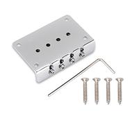 4 Saddle Bridge in lega di zinco per aggiornare la tua chitarra per Cigarbox Chitarre elettriche Basso Ukulele(Silver)