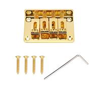 4 Saddle Bridge in lega di zinco per aggiornare la tua chitarra per Cigarbox Chitarre elettriche Basso Ukulele(Golden)