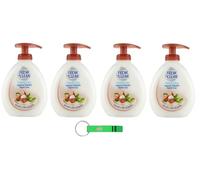 4 saponi liquidi Fresh&Clean, sapone liquido con olio di karitè e jojoba, igiene e deodora le mani 300 ml + portachiavi Beni Culinari gratuito
