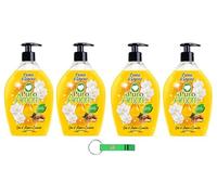 4 saponi liquidi PURO AMORE Crema di Sapone Olio d'Argan e Camelia - Olio di Argan e Crema Sapone Camelia - Pelle morbida, liscia e vellutata 750 ml + portachiavi Beni Culinari