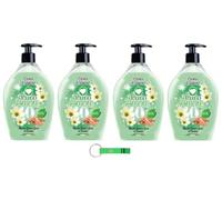 4 saponi liquidi Purro Amore Crema di Sapone - Crema di Sapone con muschio bianco e legno di sandalo - Pelle morbida, liscia e vellutata 750 ml + portachiavi Beni Culinari