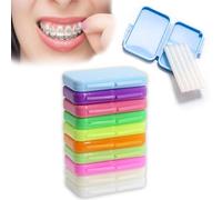 4 scatole di cera ortodontica per parentesi graffe, 20 strisce di cera dentale per parentesi graffe per alleviare irritazioni dolore cera dentale per parentesi graffe (10, insapore)