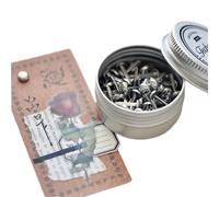 4 scatole di fermaporta, vintage, rotonde, in ferro, per fai da te, scrapbooking, diario, album fotografico, diario spazzatura, planner per biglietti fatti a mano, decorazioni (argento piccolo)
