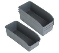 4 scatole portaoggetti, cestini portaoggetti in plastica | Scatole portaoggetti per cucina, bagno, armadietto da cucina, cosmetici, cameretta dei bambini, ufficio, guardaroba