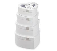 4 scatole regalo bianche con coperchio trasparente a forma di cuore, scatole per fiori e cappelli da fiorista, per composizioni floreali, per regali, matrimoni, San Valentino, compleanno, festa della