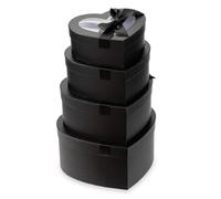 4 scatole regalo nere con coperchio trasparente a forma di cuore, scatole per fiori e cappelli da fiorista, per composizioni floreali, per regali, matrimoni, San Valentino, compleanno, festa della