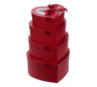 4 scatole regalo rosse con coperchio trasparente a forma di cuore, scatole per fiori e cappelli da fiorista, per composizioni floreali, per regali, matrimoni, San Valentino, compleanno, festa della