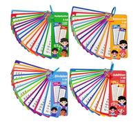 4 Schede Flash Matematiche, 4 Algoritmi Carte Educative, Schede Flash Tabelline, Sottrazione, Aggiunta, Divisione Carte Di Apprendimento Matematico Per Bambini(5-12 Anni)