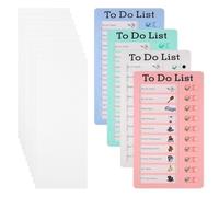 4 schede per lista di controllo delle cose da fare, tabelle staccabili per le faccende, bacheca per lista di controllo fai da te con 10 fogli vuoti, riutilizzabili, per casa, ufficio, viaggi, unisex