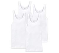 4 SCHIESSER Canottiere Da Uomo - Cotone Doppio Ripp, Cotone Basic - Bianco