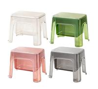 4 sedie da doccia, design trasparente, 1 pezzo, sedia trasparente impermeabile, sgabello da doccia in acrilico trasparente, panca portaoggetti versatile, per bagno e cucina