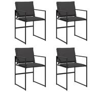 4 Sedie da Giardino con Cuscini - Colore Nero (4008584)