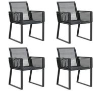 4 Sedie da Giardino in Polyrattan - Colore Nero (4008114)
