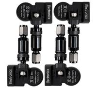 4 sensori di pressione pneumatici TPMS con valvola in metallo nera per Alfa Rome