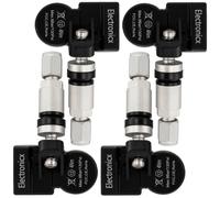 4 Sensori Pressione Pneumatici TPMS con Valvola in Metallo Argento per Alfa-Rome