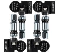 4 Sensori Pressione Pneumatici TPMS con Valvola in Metallo Gunmetal per Dodge Ch