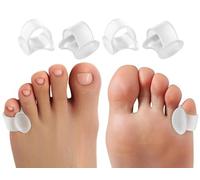 4 separatori per dita dei piedi, punta piccola, in silicone, protezione per dita sovrapposte