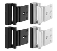 4 serrature di sicurezza domestica, serrature di rinforzo per porta, bulloni di sicurezza ad alta resistenza, finitura per serratura per porta oscillante verso l'interno (SL+BK)