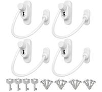 4 serrature per finestre di sicurezza per bambini, limitatore per finestre con cavo in acciaio inossidabile lungo 7, 9 pollici con chiave, limitatori di apertura per soggiorno, camera da letto, b