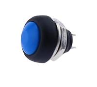 4 set 5/10 pezzi 33B Mini piccolo pulsante in plastica a testa rotonda ON OFF interruttore momentaneo 2 pin 12 mm impermeabile alimentazione reset non bloccabile(Blue,5pcs)