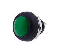 4 set 5/10 pezzi 33B Mini piccolo pulsante in plastica a testa rotonda ON OFF interruttore momentaneo 2 pin 12 mm impermeabile alimentazione reset non bloccabile(Green,5pcs)
