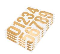 4 Set Adesivi Numerici Grandi Oro, Impermeabili, per Casa e Pacchi | Uso Esterno, Identificazione e Organizzazione, Carta, Design Elegante, per Indirizzi e Cassette