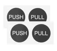 4 Set Adesivo Porta Rotondo Push Pull in PVC Nero, Segnaletica Chiara | Autoadesivo a Lettere Traforate, Installazione Rapida e Pulizia Facile, per Porte in Vetro e Ingresso