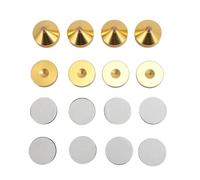 4 Set Aluminum Alloy Speaker Isolation Feet, Speaker Vibration Absorber Spike with Sponge Stickers, Shockproof Stand Feet for CD DVD Player Amplifier and Audio Equipment (Oro)
