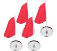 4 Set Bandiera da Golf Coppa Foro e Aste in Acciaio Inox Rosso | Gioco Competitivo e Pratica Sul Putting Green, Coppe Foro e Bandiere, Design Robusto e Installazione Facile