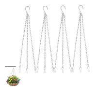 4 Set Catene Metalliche per Vasi Sospesi, Catena da 40 cm per Cesti Appesi con Ganci, Accessori Resistenti per Fioriere da Balcone, Vasi Pensili, Mangiatoie, Lanterne e Decorazioni da Esterno
