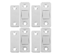 4 Set Chiusura Magnetica Invisibile, Ferro Argento | Installazione Facile, Forza Magnetica Forte, Interruttore Scorrevole, Uso Ampio per Vetrina e Credenza