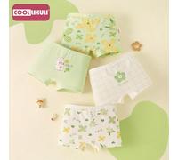 4 set di boxer per ragazze con stampa floreale alla moda, in puro cotone, biancheria intima comoda e morbida per bambine, semplici e fresche, adatte per tutte le stagioni 6Y,7Y,8Y,9Y,10Y,4Y,5YAnimale,