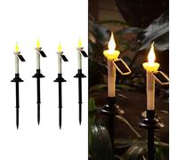 4 set di candele a LED solari impermeabili per la decorazione del percorso