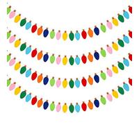 4 set di ghirlande natalizie in feltro di luci arcobaleno per decorazioni da parete per feste di Natale