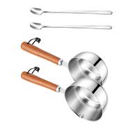 4 Set di mini scaldaburro da 150 ml e 300 ml | Pentolino in acciaio inox con